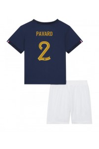 Frankrike Benjamin Pavard #2 Babyklær Hjemme Fotballdrakt til barn VM 2022 Korte ermer (+ Korte bukser)